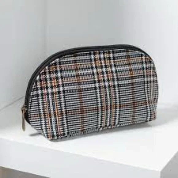 ★TOUT Y EST★ Brownie Tartan Check Two-Moon Bag 12481940 LOONEY TUNES Womens Black Faux Leather Tote Bag With Gold